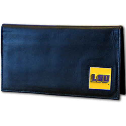 LSU Tigers Deluxe Leather Checkbook Cover
