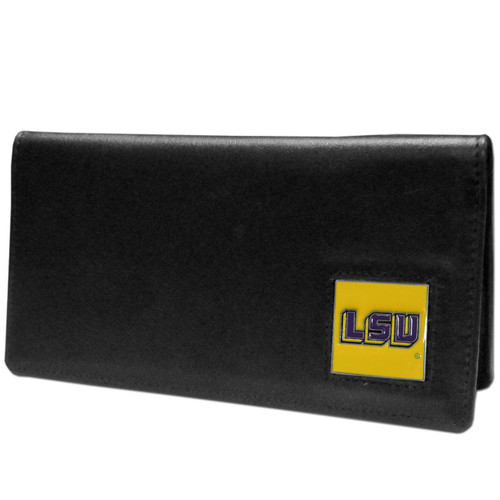 LSU Tigers Leather Checkbook Cover