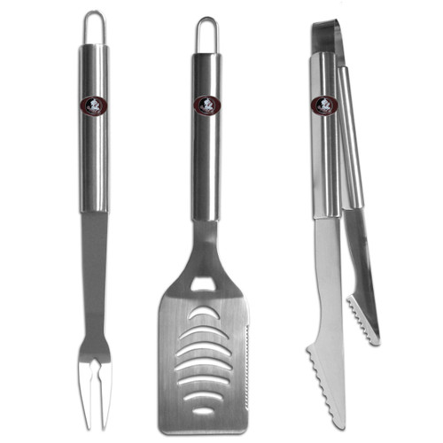 Florida St. Seminoles 3 pc Stainless Steel BBQ Set