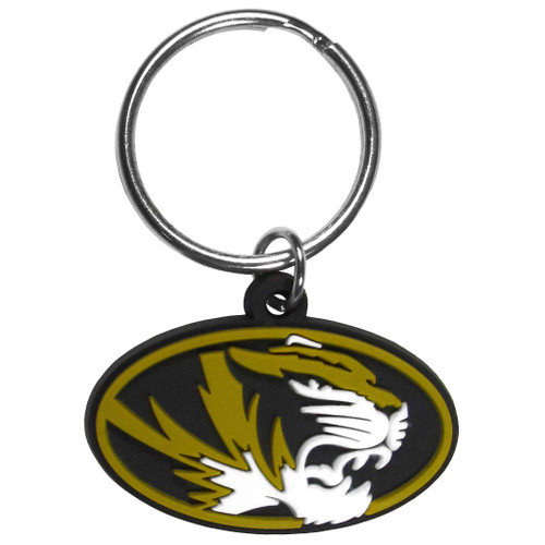Missouri Tigers NCAA Rubber Logo Keychain