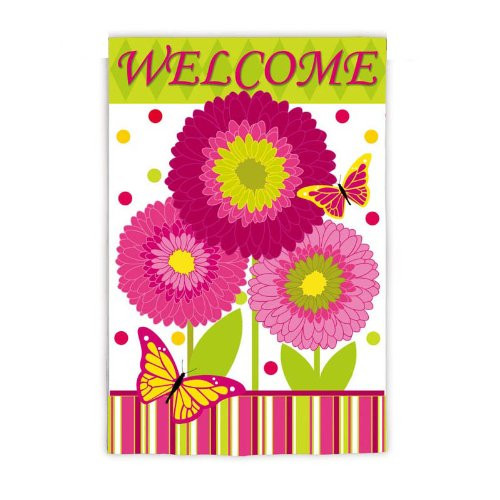 Gerber Greeting Welcome Garden Flag Gerber Greeting Welcome Garden Flag