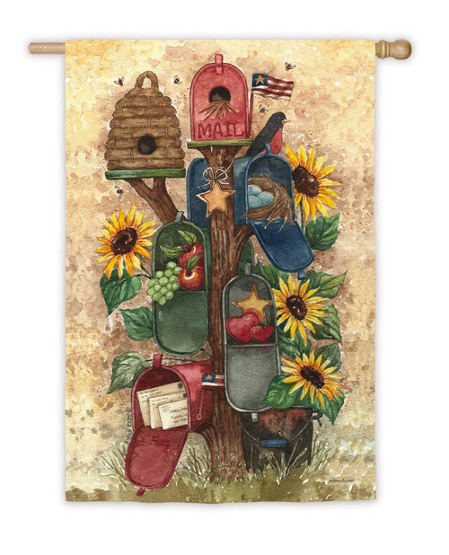 Satin The Mailbox Tree Garden Flag