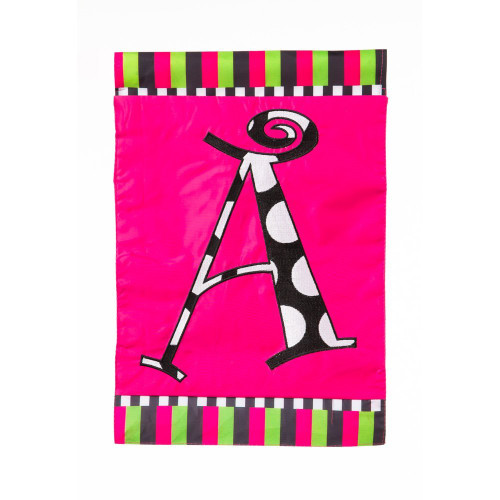 Pink Monogram Letter A Two Sided Garden Flag Pink Monogram Letter A Two Sided Garden Flag