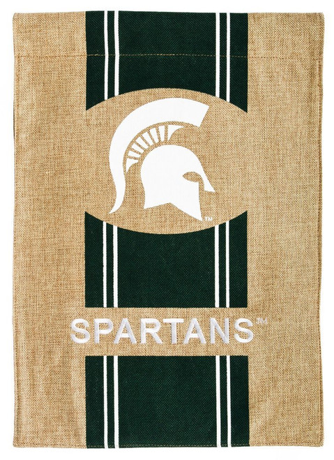 Michigan State Spartans 12.5 x 18 Burlap Flag