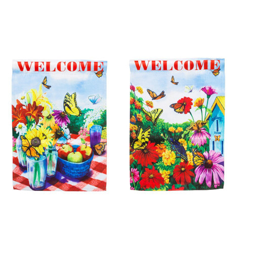 Butterfly House Two Sided Suede Garden Flag Butterfly House Two Sided Suede Garden Flag