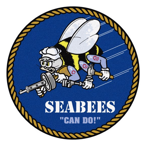 U.S. Navy Round Mat - Seabees Logo 27