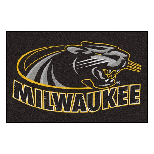 Wisconsin Milwaukee Panthers NCAA Black Logo Mat