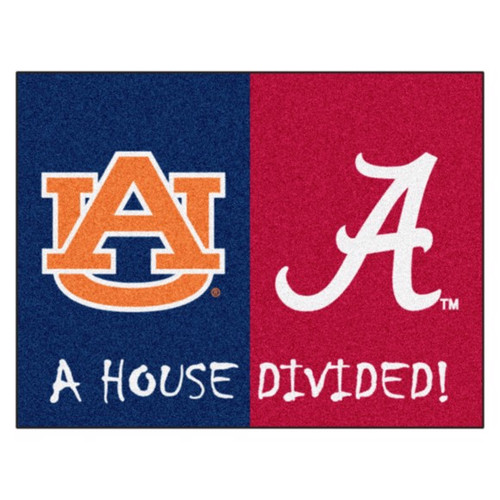 Alabama Crimson Tide - Auburn Tigers House Divided Mat