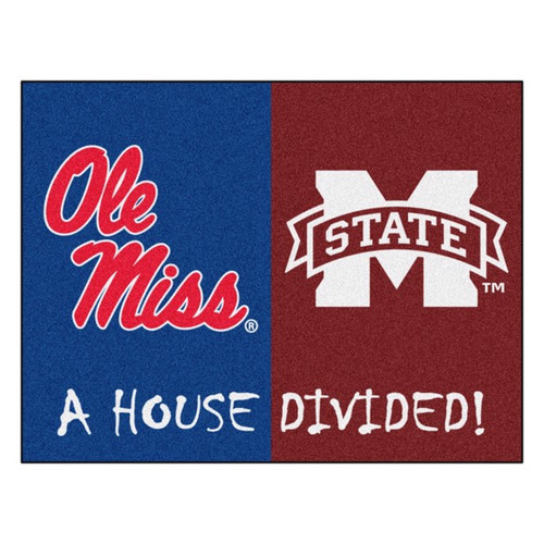 Ole Miss Mississippi State House Divided Mat