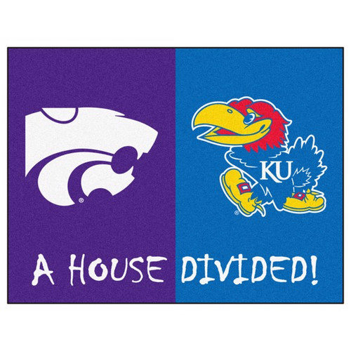 Kansas Jayhawks - Kansas State Wildcats House Divided Mat