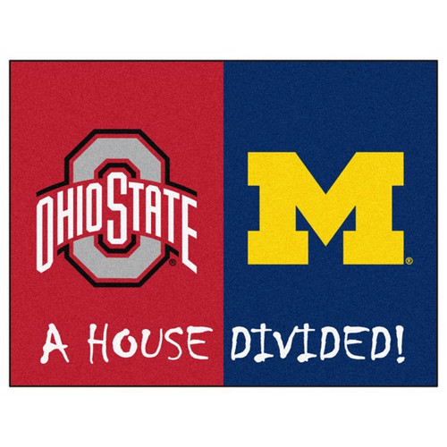 Ohio State Buckeyes - Michigan Wolverines House Divided Mat