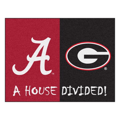 Alabama Crimson Tide - Georgia Bulldogs House Divided Mat
