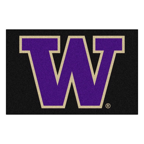 Washington State Huskies NCAA Black Logo Mat