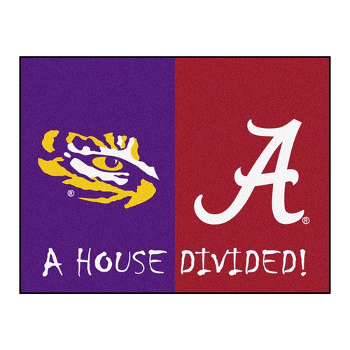 LSU Tigers - Alabama Crimson Tide House Divided Mat