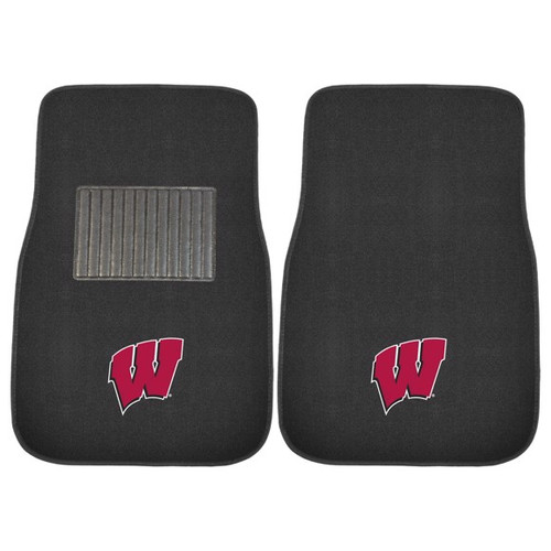 Wisconsin Badgers 2-pc Embroidered Car Mat Set