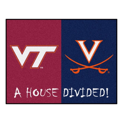 Virginia Tech - Virginia Cavaliers House Divided Mat