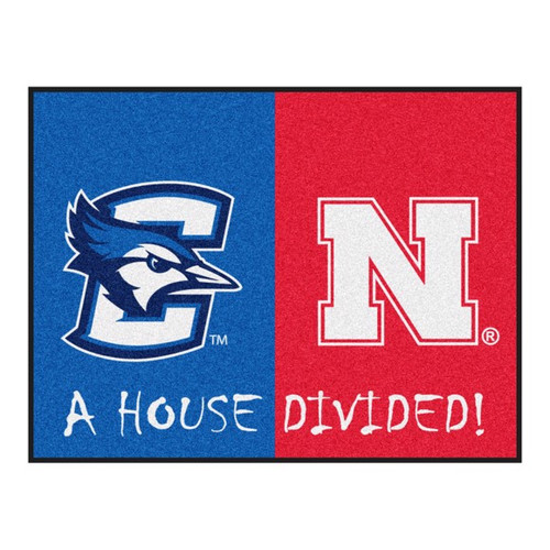 Creighton Bluejays - Nebraska Cornhuskers House Divided Mat