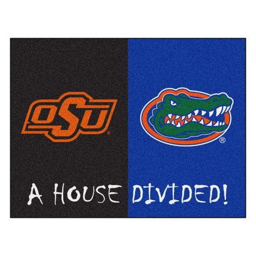 Oklahoma State Cowboys- Florida Gators House Divided Mat