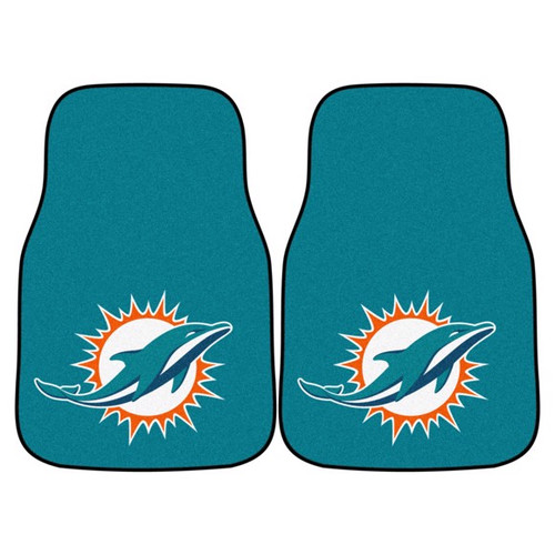 Miami Dolphins 2-piece Carpet Car Mat Set