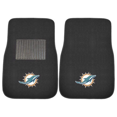 Miami Dolphins 2-piece Embroidered Car Mat Set 