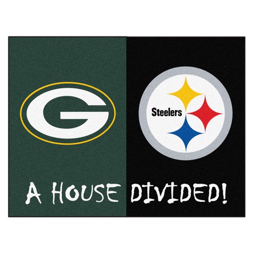 Green Bay Packers - Pittsburgh Steelers House Divided Mat