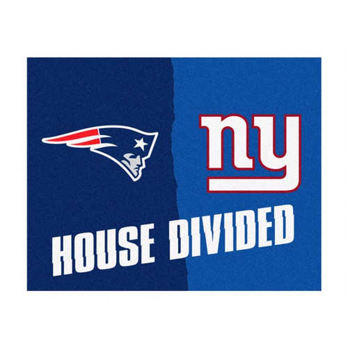 New England Patriots - New York Giants House Divided Mat New England Patriots - New York Giants House Divided Mat