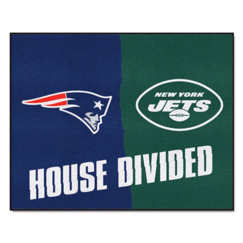 New England Patriots - New York Jets House Divided Rug