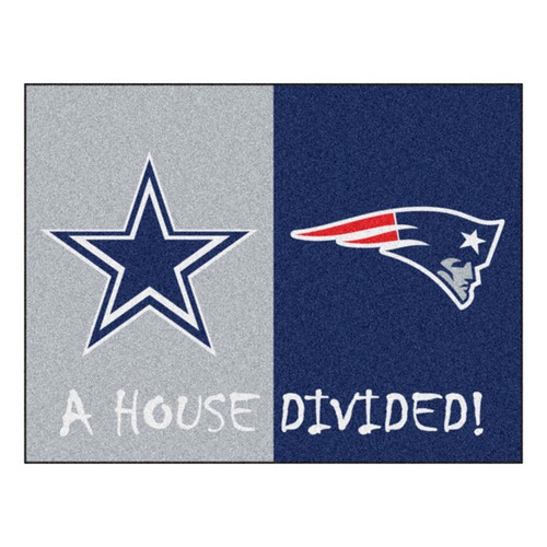 Dallas Cowboys - New England Patriots House Divided Rug