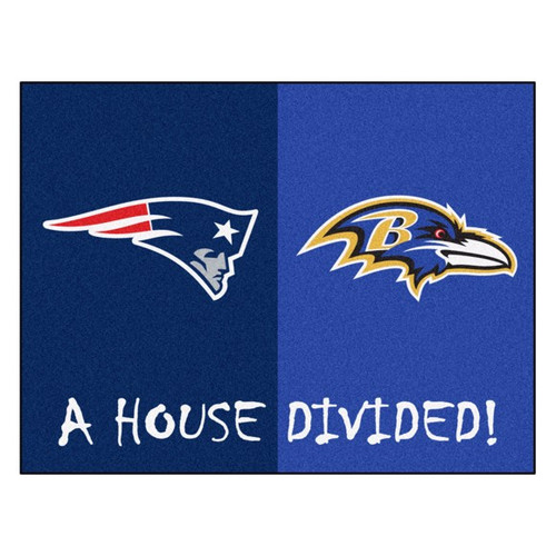 New England Patriots - Baltimore Ravens House Divided Mat
