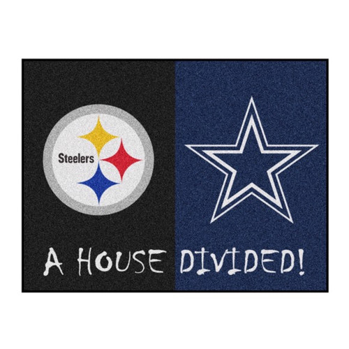 Pittsburgh Steelers - Dallas Cowboys House Divided Mat