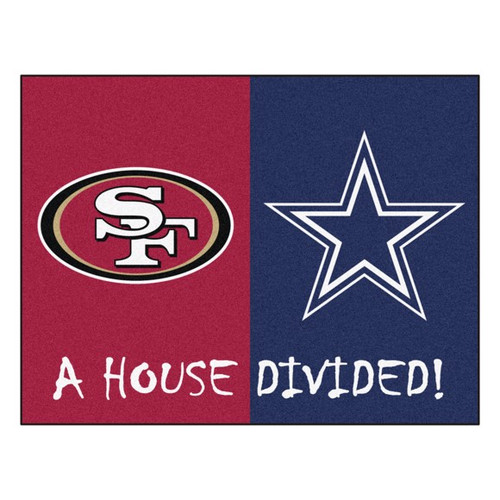 San Francisco 49ers - Dallas Cowboys House Divided Rug