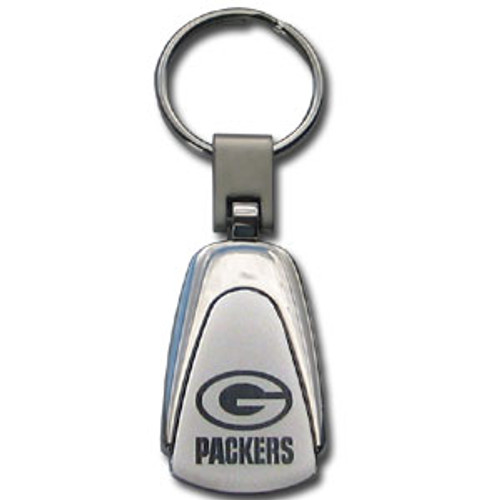 Green Bay Packers NFL Football Laser Etched Chrome Key Chain Ring