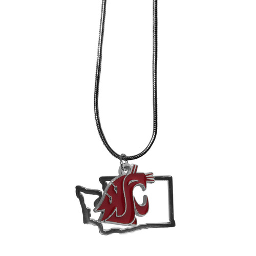 Washington St. Cougars State Charm Necklace