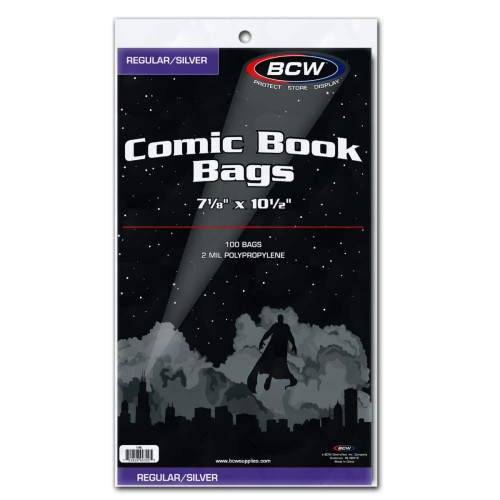 Silver Regular Comic Bags 100ct