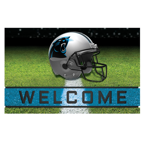 Carolina Panthers Crumb Rubber Door Mat Welcome