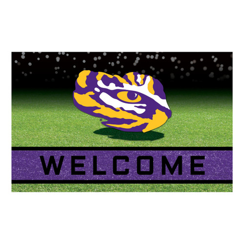 LSU Crumb Rubber Door Mat Welcome