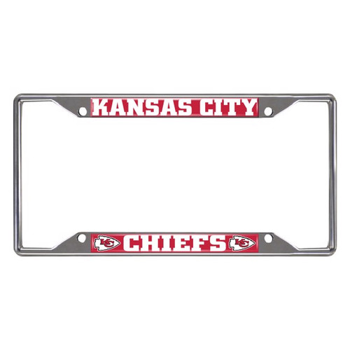 Kansas City Chiefs License Plate Frame Chrome Metal