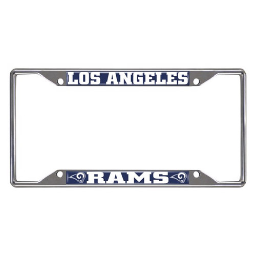 LA Rams License Plate Frame Chrome Metal