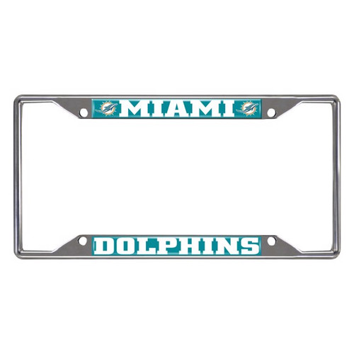 Miami Dolphins License Plate Frame Chrome Metal