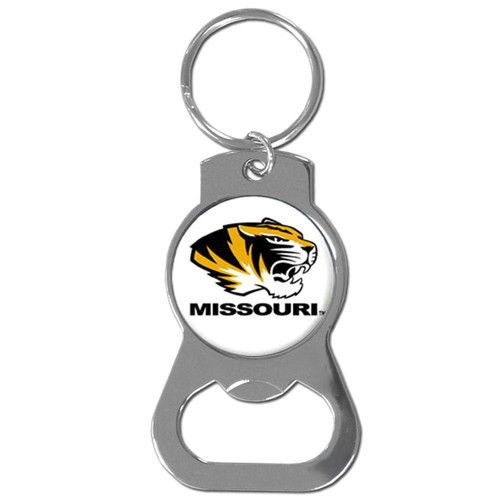 Missouri Tigers NCAA White Bottle Opener Logo Key Chain Missouri Tigers NCAA White Bottle Opener Logo Key Chain