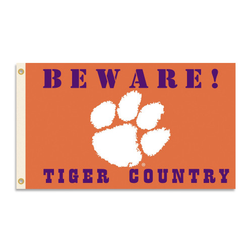 Clemson Tigers NCAA Beware Tiger Country Flag