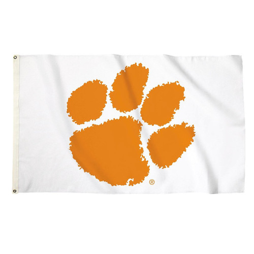 Clemson Tigers NCAA 3' x 5' White Logo Flag