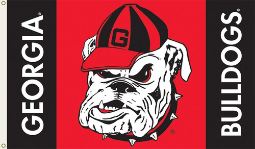 Georgia Bulldogs NCAA Mascot Logo Flag