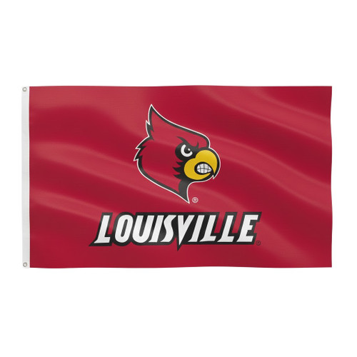 Louisville Cardinals NCAA 3' x 5' Applique Premium Flag - Logo & Wordmark