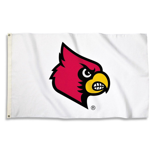 Louisville Cardinals NCAA White Logo Flag