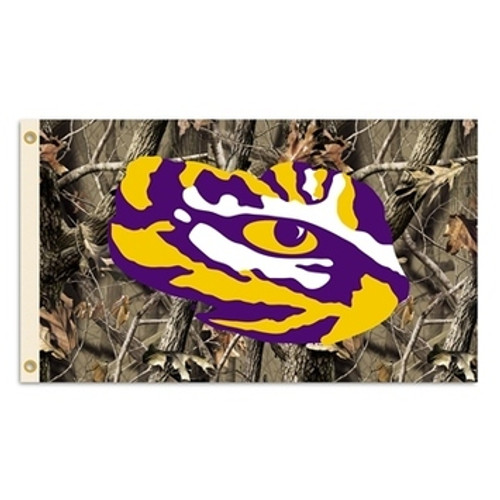 LSU Tigers Camo Flag - LSU Tiger Eye Logo