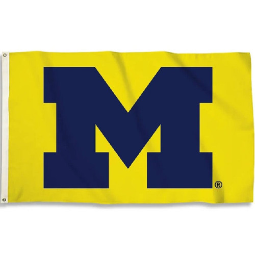 Michigan Wolverines NCAA Maize Logo Flag