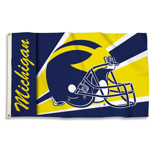 Michigan Wolverines NCAA Helmet Flag