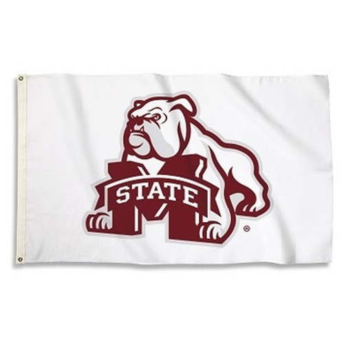 Mississippi State Bulldogs Flag - White - Bulldogs Logo