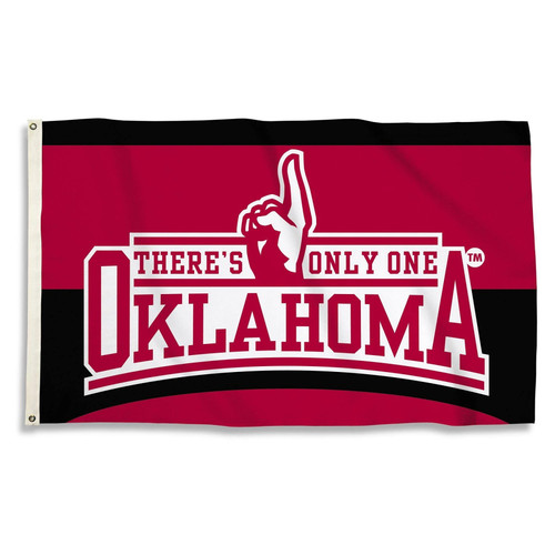 Oklahoma Sooners NCAA 3' x 5' “There’s Only One” Flag Logo Banner with Metal Grommets